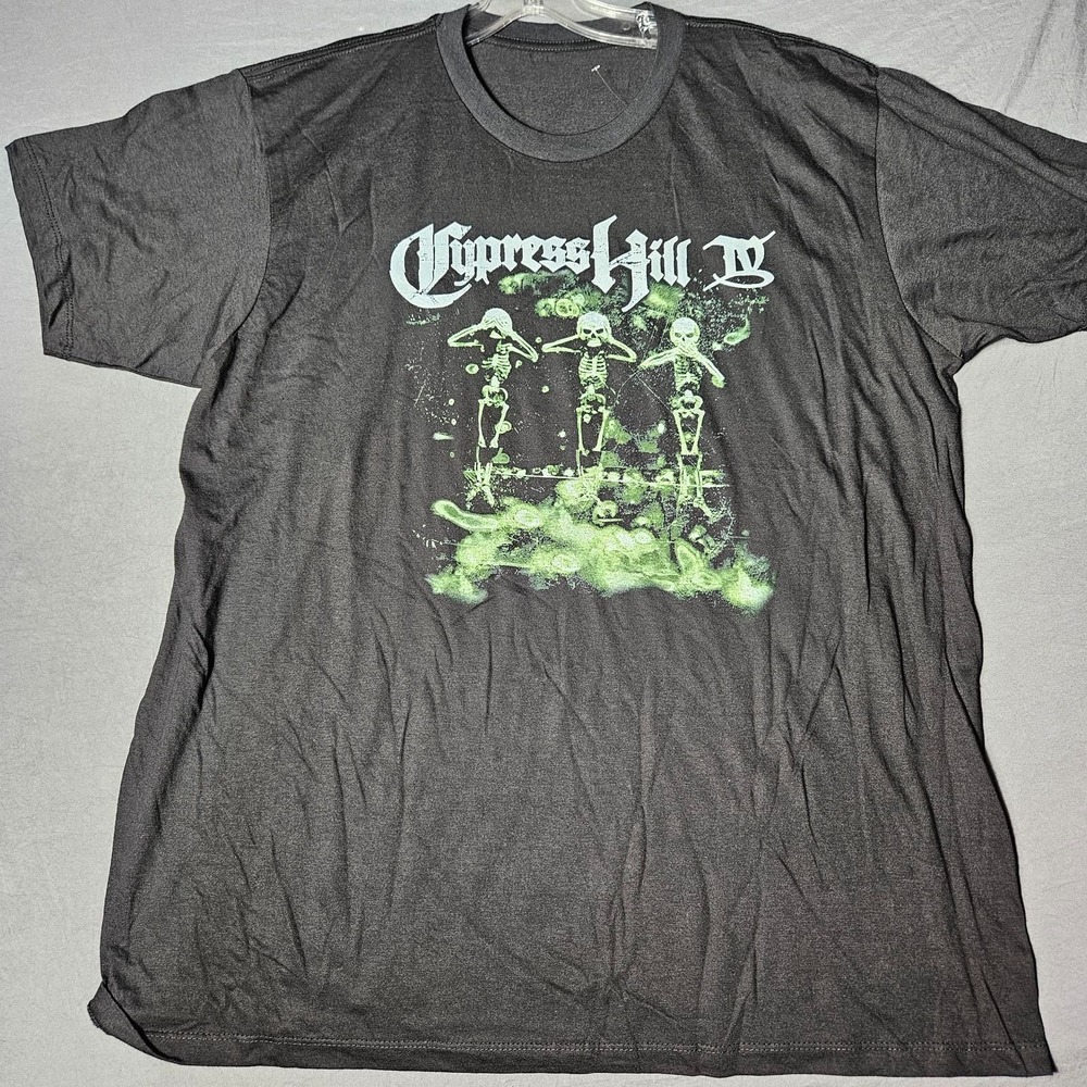 Cypress Hill IV Album Skeletons Charcoal Graphic T-Shirt Mens XL Rap Hip Hop New